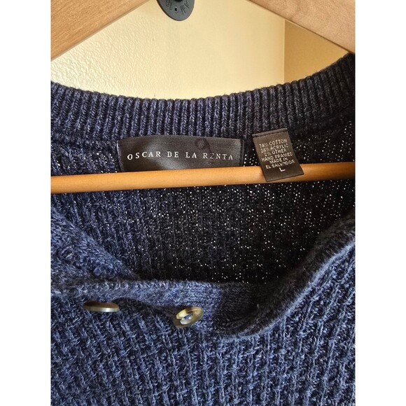 Vintage‎ Ocar De La Renta mens blue sweater size large - Picture 2 of 10